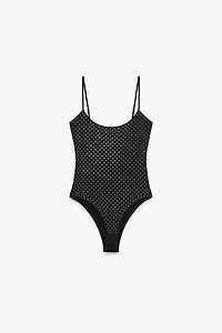 RHINESTONE POLYAMIDE BODYSUIT