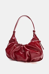 CRACKLE-EFFECT RUCHED BAG