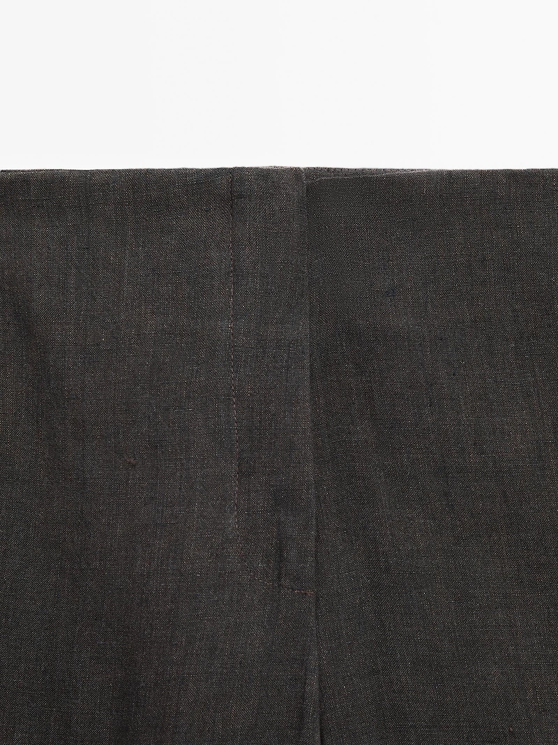 Lightweight straight fit 100% linen trousers