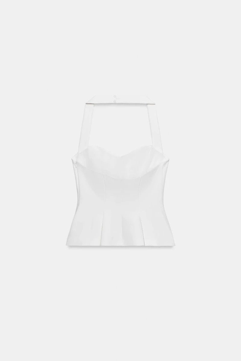 TOP HALTER PLISSÉ