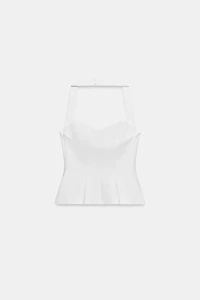 TOP HALTER PLISSÉ