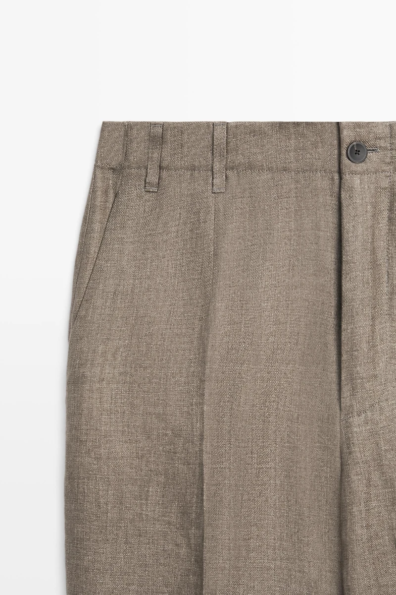 Faded total look 100% linen pants