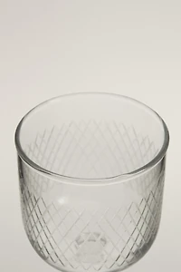 CARVED GLASS GOBLET