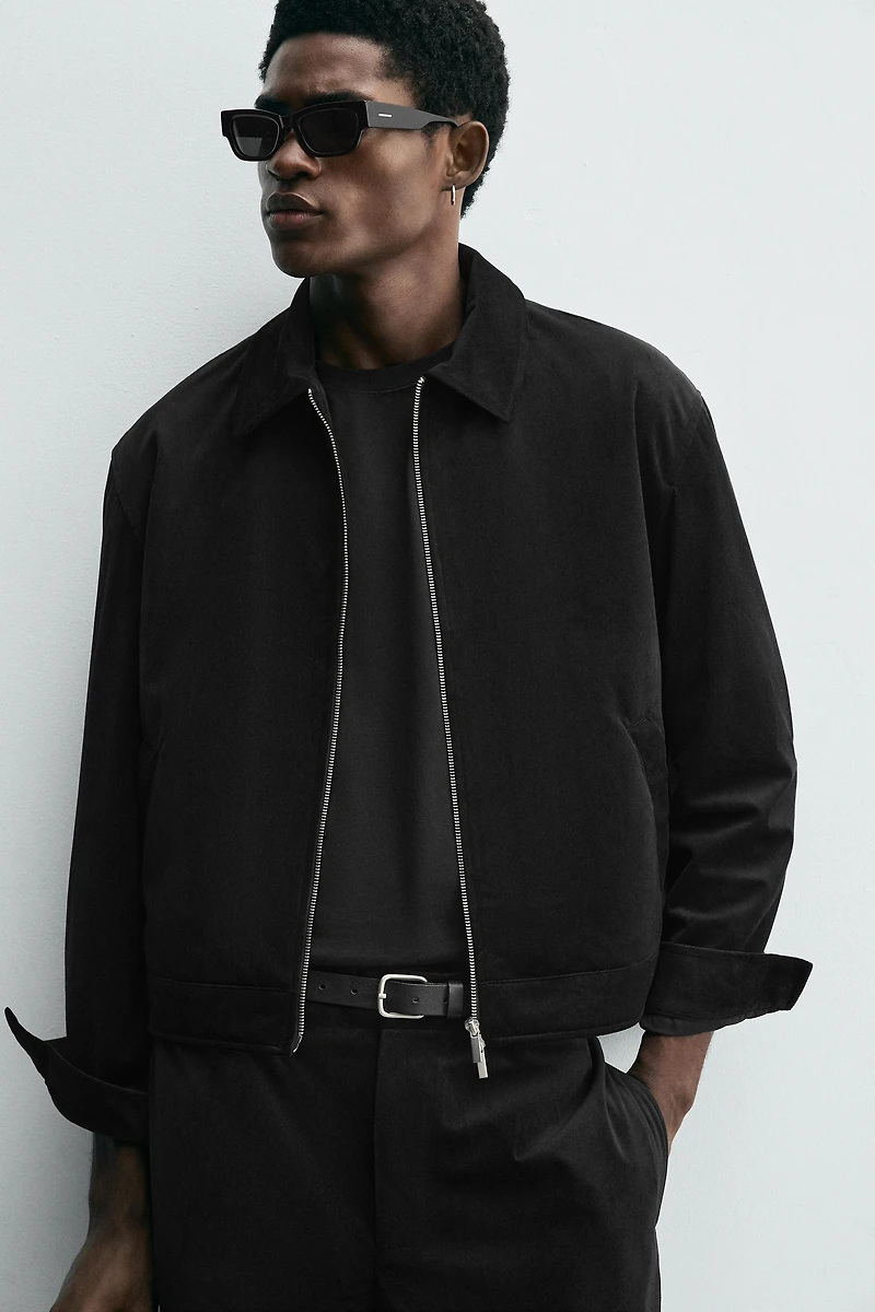 TEXTURED VELVET OVERSHIRT