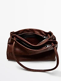 Petit sac compartimenté en cuir nappa