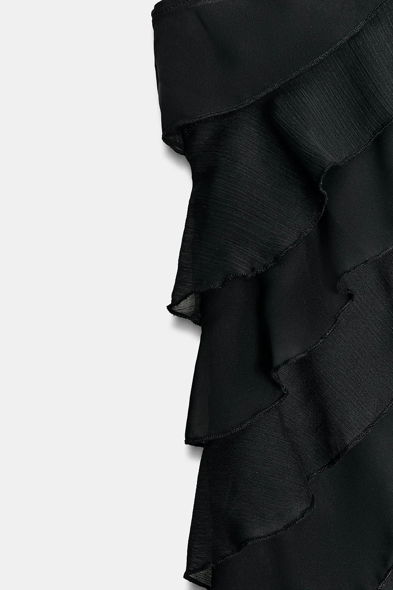 ASYMMETRICAL RUFFLE TOP