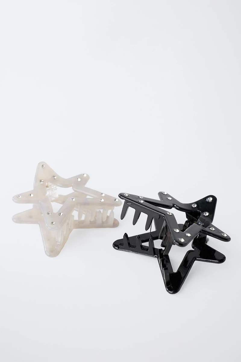 LOT DE DEUX PINCES ÉTOILES STRASS