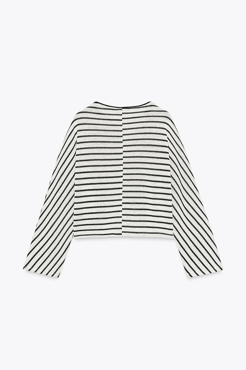 BATWING SLEEVE STRIPED TOP