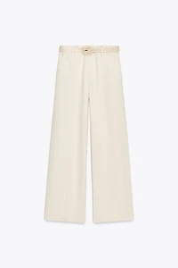 WIDE LEG BELTED PANTS