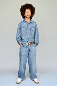 CHEMISE EN DENIM À POCHES