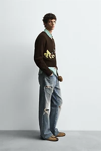 RIPPED FLARE FIT JEANS HARRY LAMBERT FOR ZARA X DISNEY