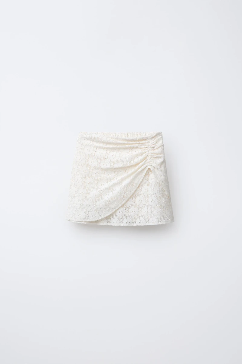 DRAPED LACE SKIRT