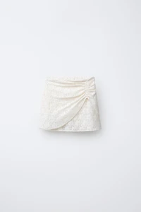 DRAPED LACE SKIRT