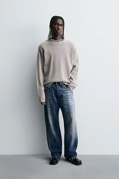 WAFFLE TEXTURED SWEATER