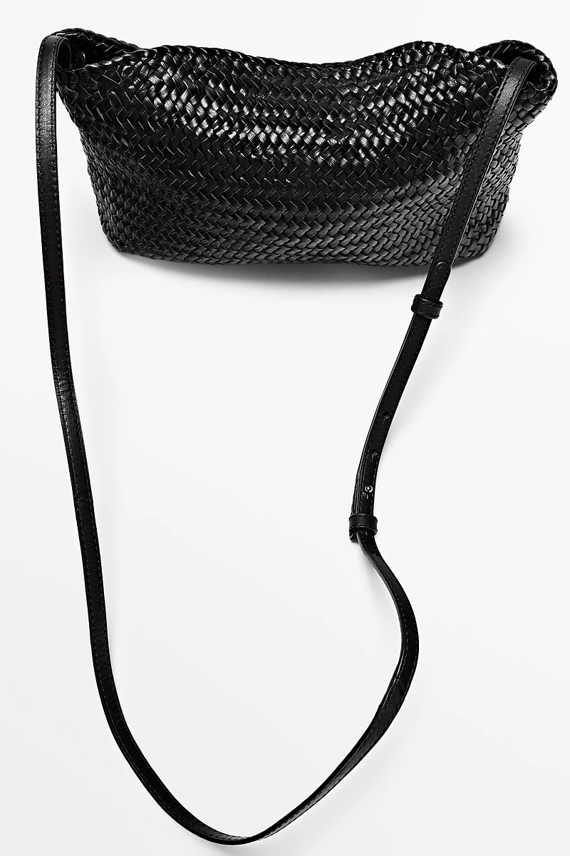 Braided nappa leather bag