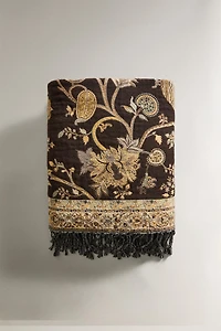 PLAID JACQUARD FLEURS
