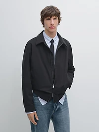 Water-repellent bomber jacket with hem detail