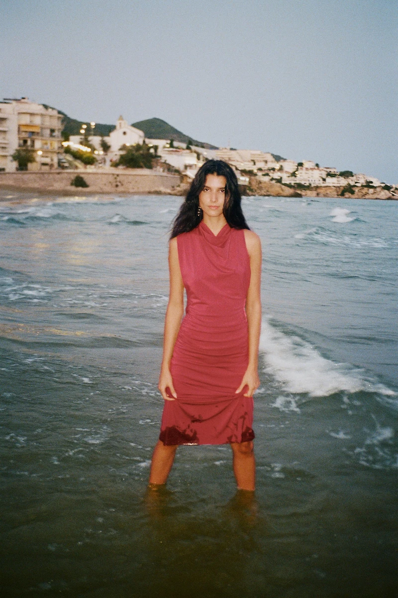 RUCHED LONG DRESS