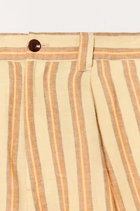 LIMITED EDITION STRIPED LINEN BERMUDA SHORTS