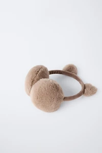 FAUX FUR EAR MUFFS WITH LITTLE EARS