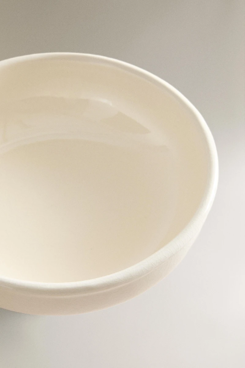 EARTHENWARE FRUIT BOWL WITH STAND