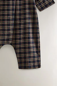 CHECK FLANNEL CHRISTMAS BABY ROMPER