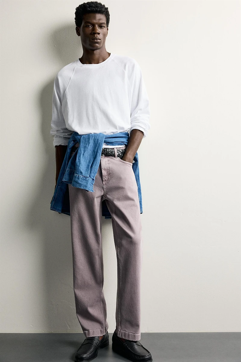 WASHED STRAIGHT FIT PANTS