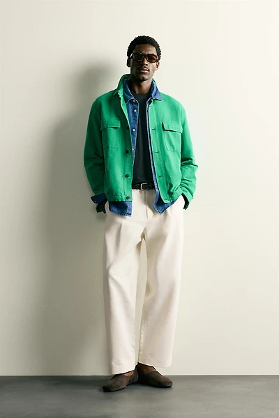 COTTON LINEN REGULAR FIT OVERSHIRT