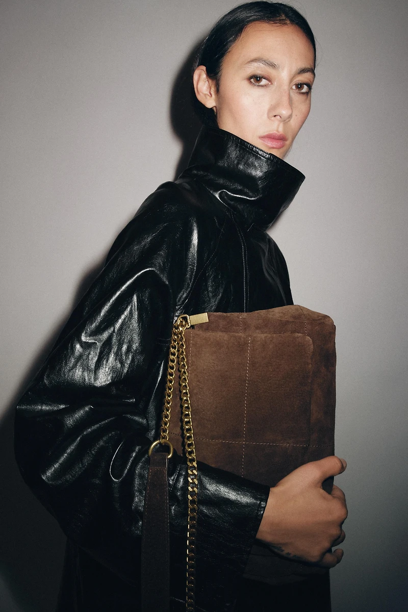 SAC PORTÉ ÉPAULE EN CUIR VELOURS