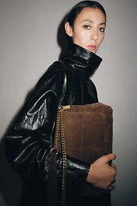 SAC PORTÉ ÉPAULE EN CUIR VELOURS