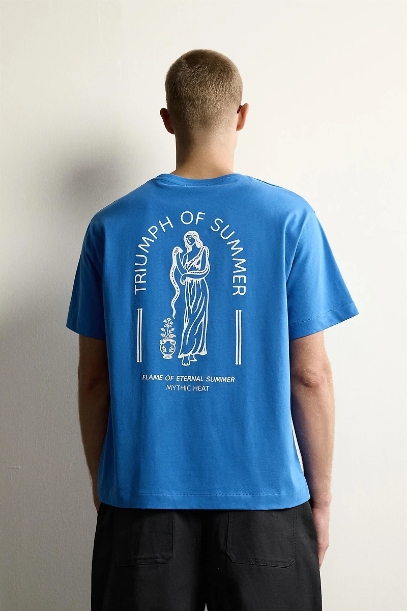 RELAXED FIT COMBINED EMBROIDERED T-SHIRT