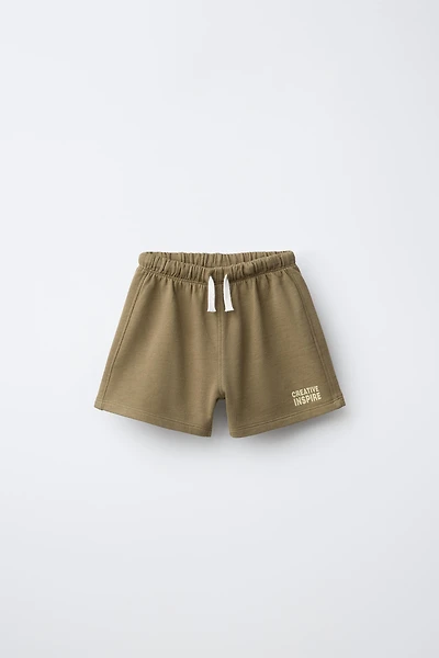 PLUSH TEXT SHORTS
