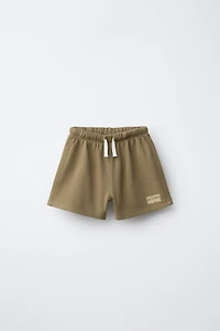 PLUSH TEXT SHORTS