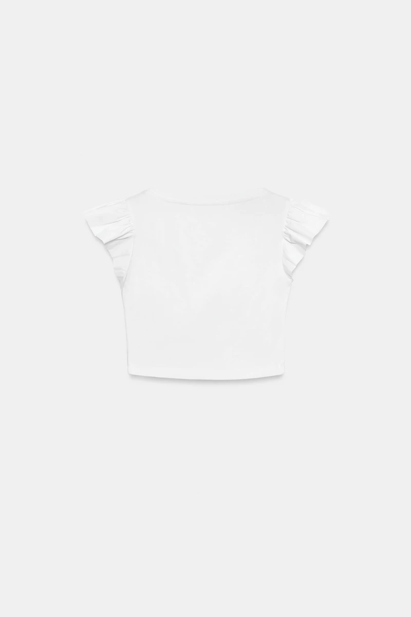 SHORT SLEEVE RUFFLE T-SHIRT