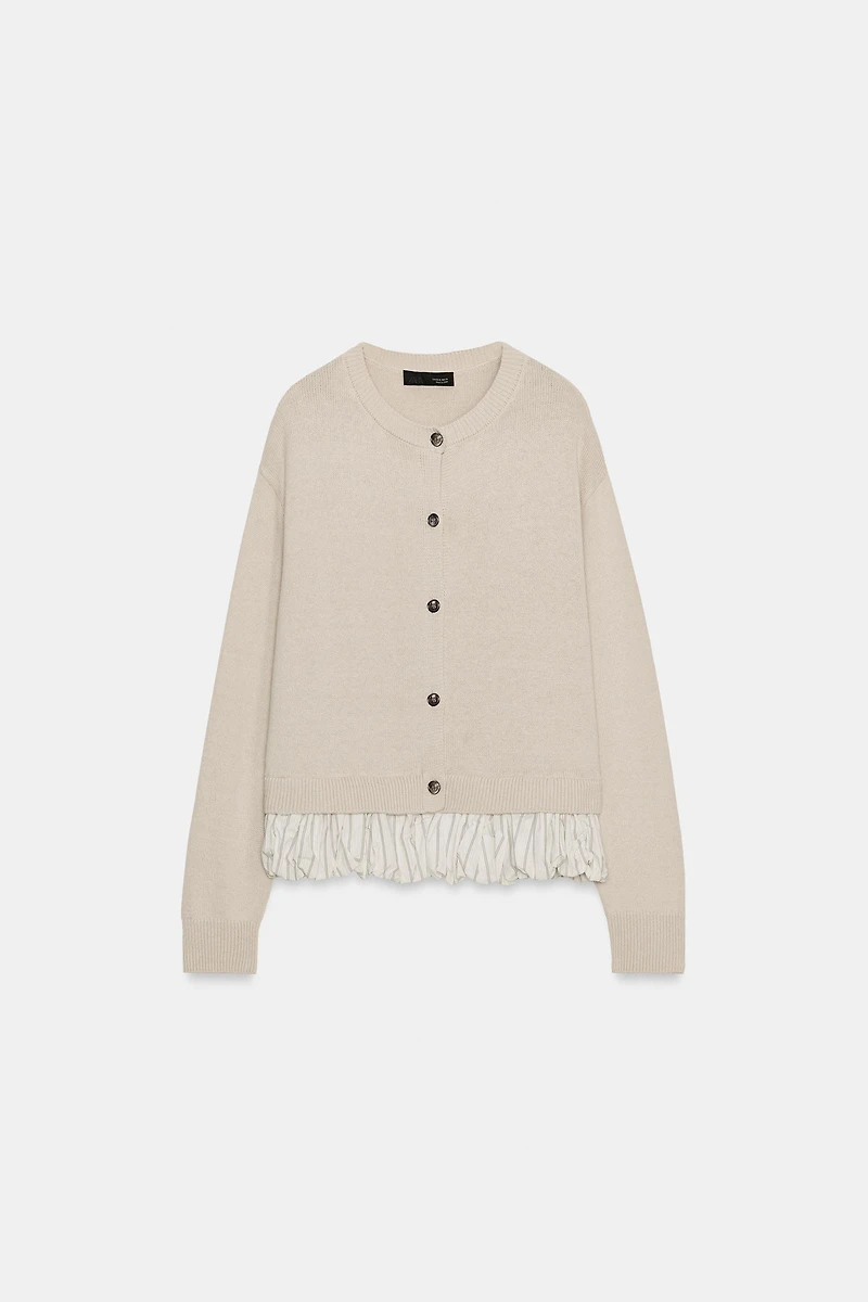 COMBINATION KNIT CARDIGAN