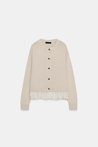COMBINATION KNIT CARDIGAN