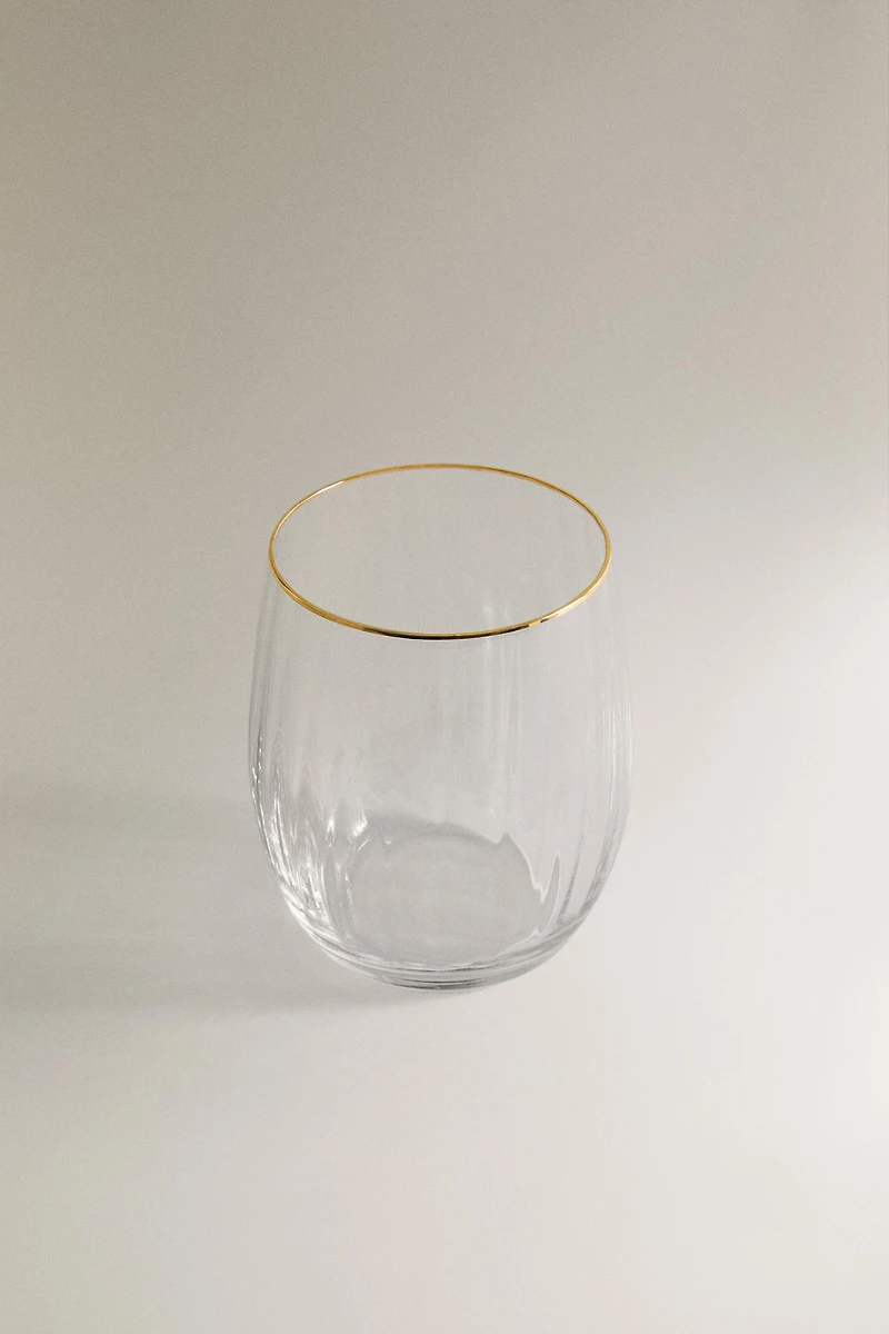 GLASS TUMBLER WITH LINES FOR CHRISTMAS