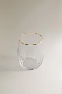 GLASS TUMBLER WITH LINES FOR CHRISTMAS