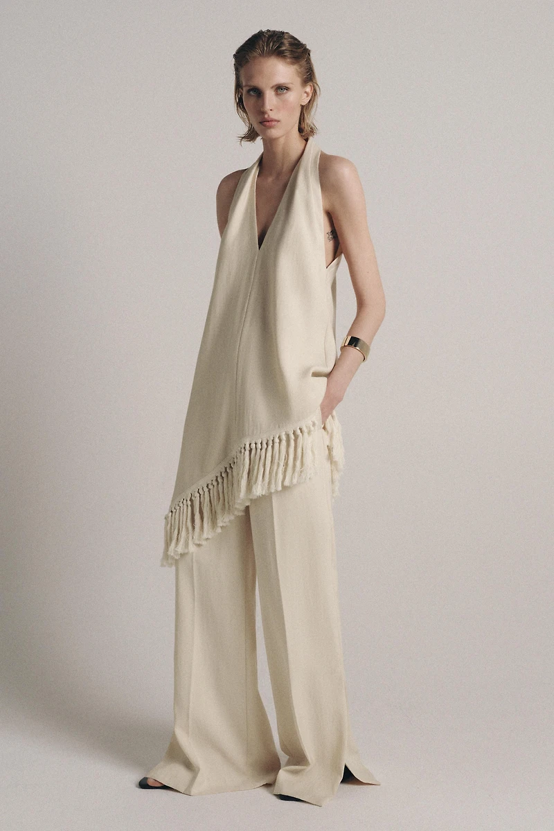 TOP HALTER À FRANGES ZW COLLECTION
