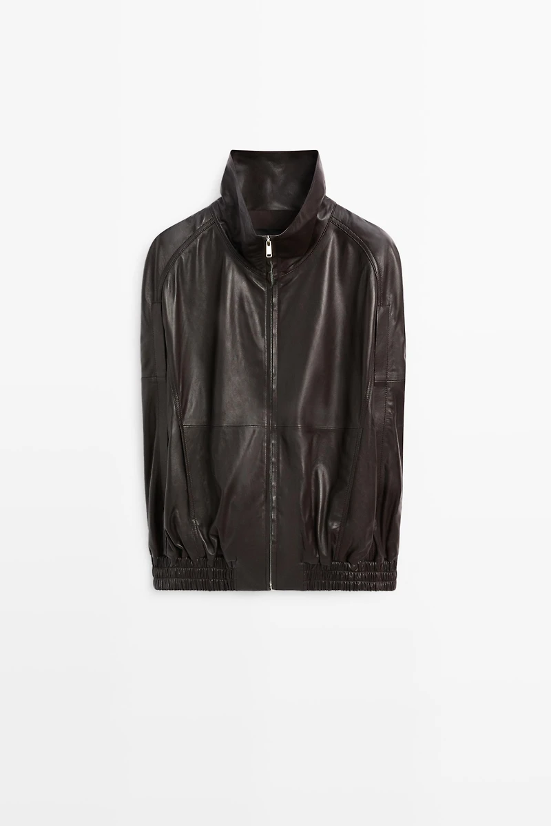 Nappa leather bomber gilet
