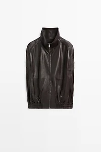 Nappa leather bomber gilet