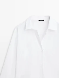 Cotton poplin shirt with dart detail