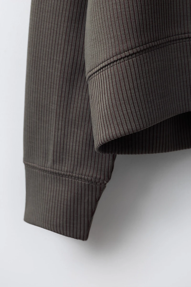 RIBBED BOMBER JACKET WITH MODAL