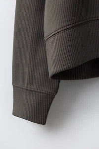 RIBBED BOMBER JACKET WITH MODAL