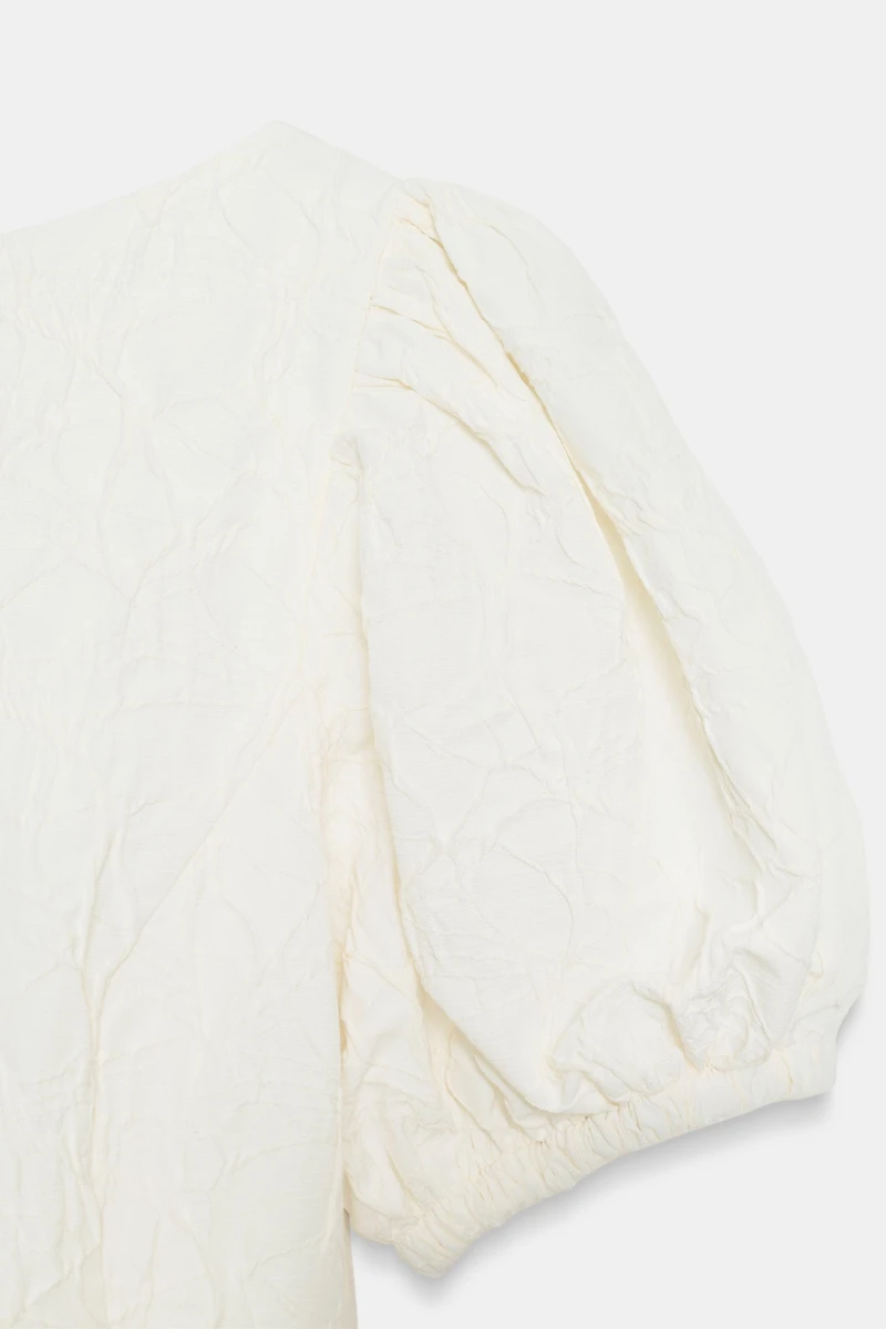 JACQUARD BALLOON MINI DRESS