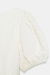 JACQUARD BALLOON MINI DRESS