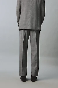 PLAID WOOL BLEND SUIT PANTS