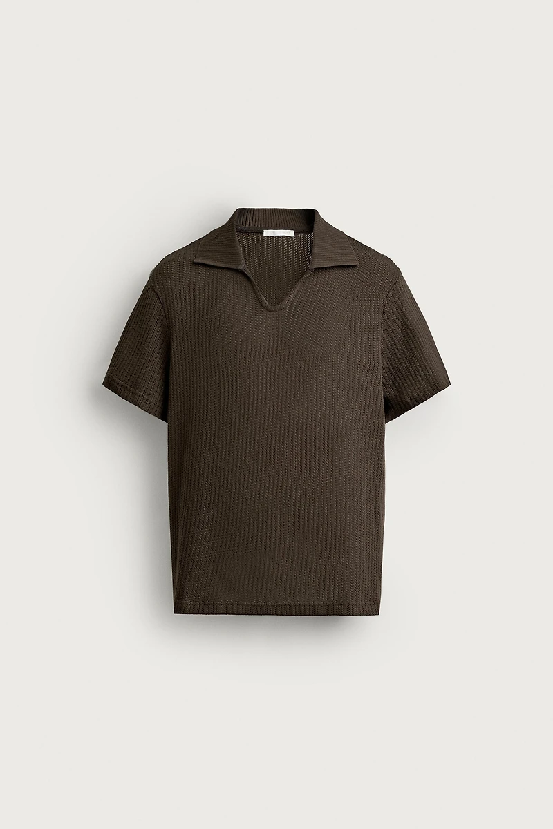 REGULAR FIT OPEN-KNIT POLO