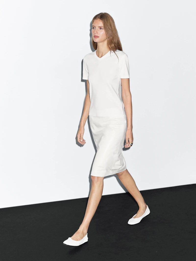 T-shirt 100 % coton à col en V