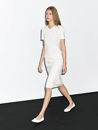 T-shirt 100 % coton à col en V